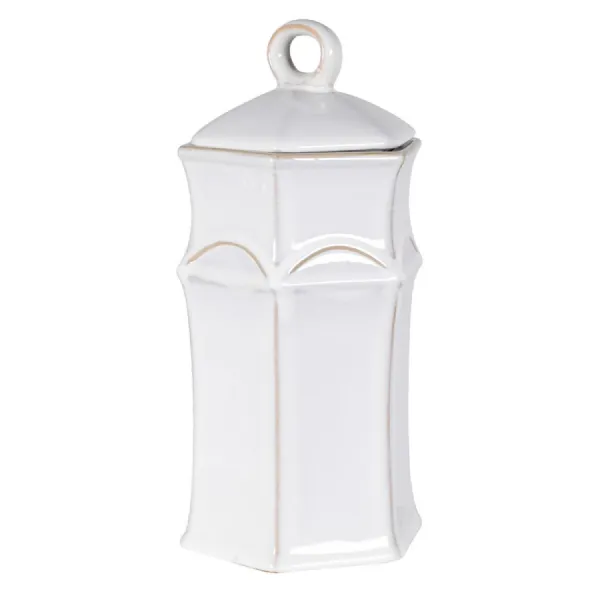 Large White Hexagonal Jar