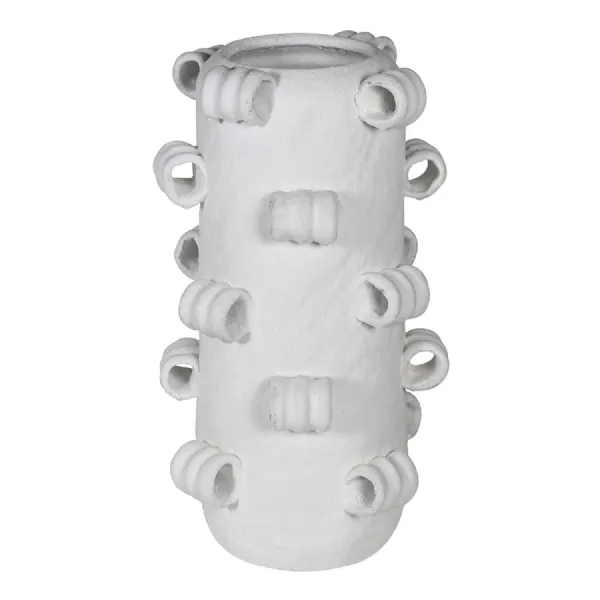 Tall White Curl Vase