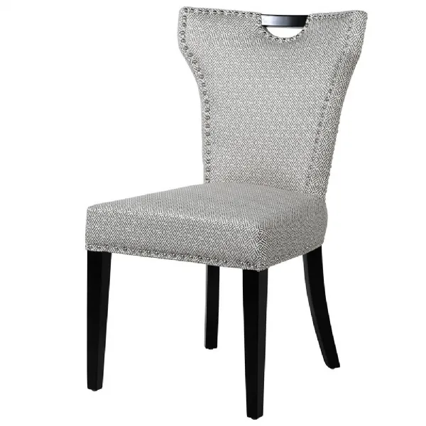 Grey Shaped Chair With Handle