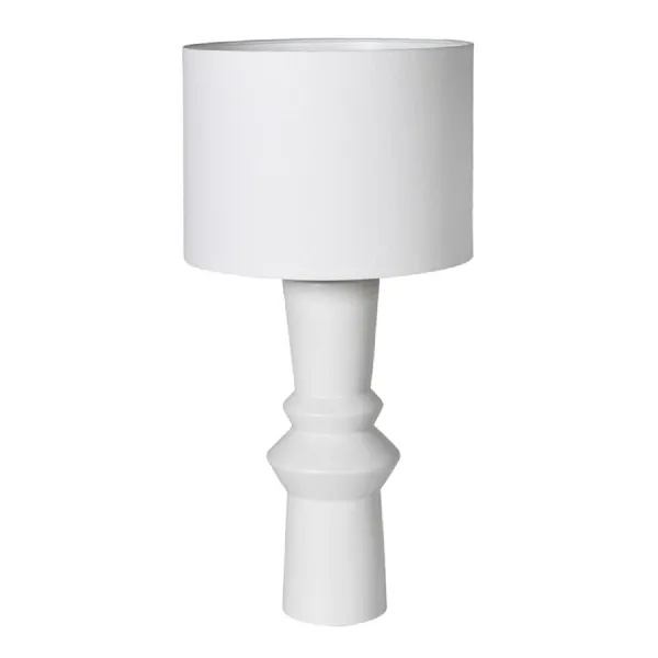 Matt White Bulbous Table Lamp