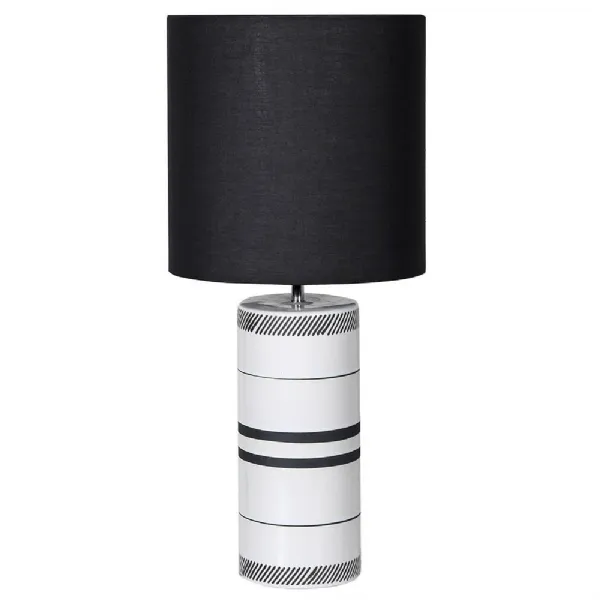 Stripe Lamp With Black Shade