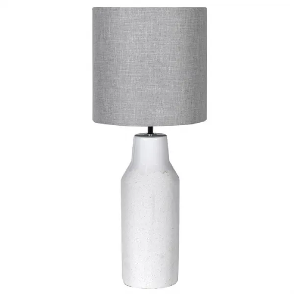 Wht Ceramic Lamp With Gry Shd