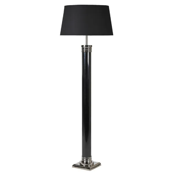 Black and Nickel Floor Lamp with Shade