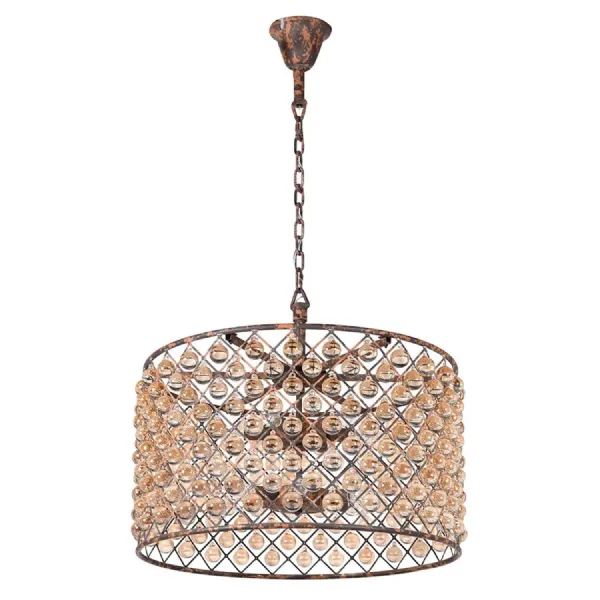 Rustic Amber Glass Bauble Chandelier