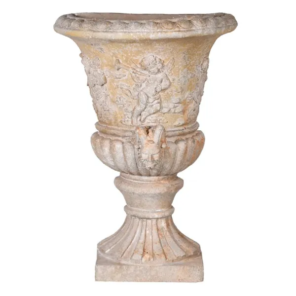 Distressed Cherub Half Wall Planter