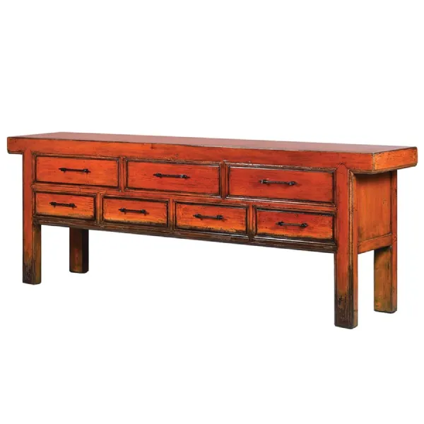 Shanxi Burnt Orange 7 Drawer Sideboard