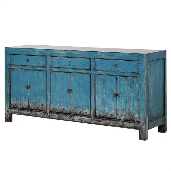 Blue 3 Drawer 6 Door Cabinet