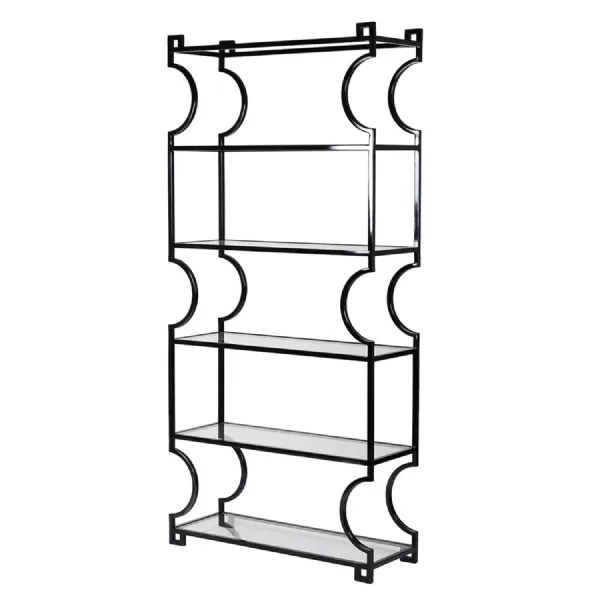 Black Glass 6 Shelf Unit