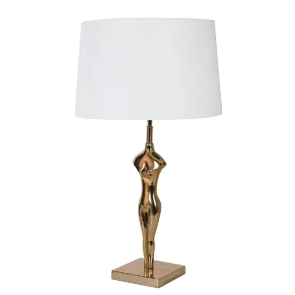 Gold Silhouette Table Lamp with Linen Shade