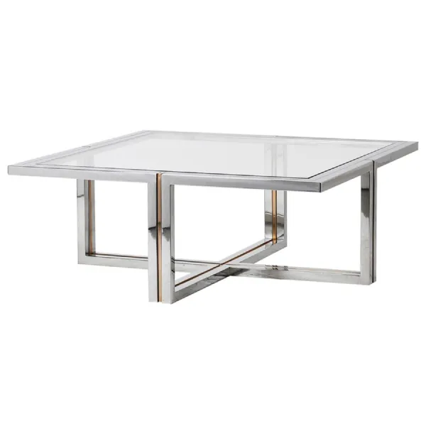 Bi metal Steel and Glass Top Coffee Table