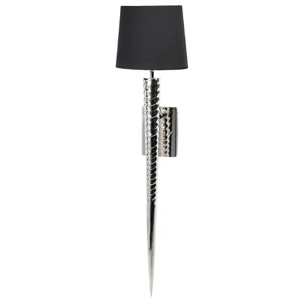 Steel Wall Light With Black Shade