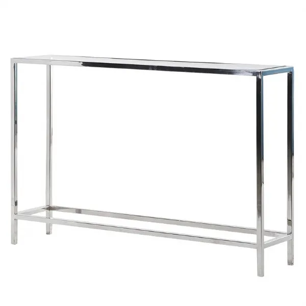 Glass and Steel Framed Console Table