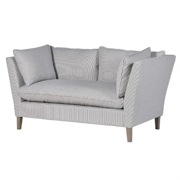Modern Blue Stripe 2 Seater Sofa