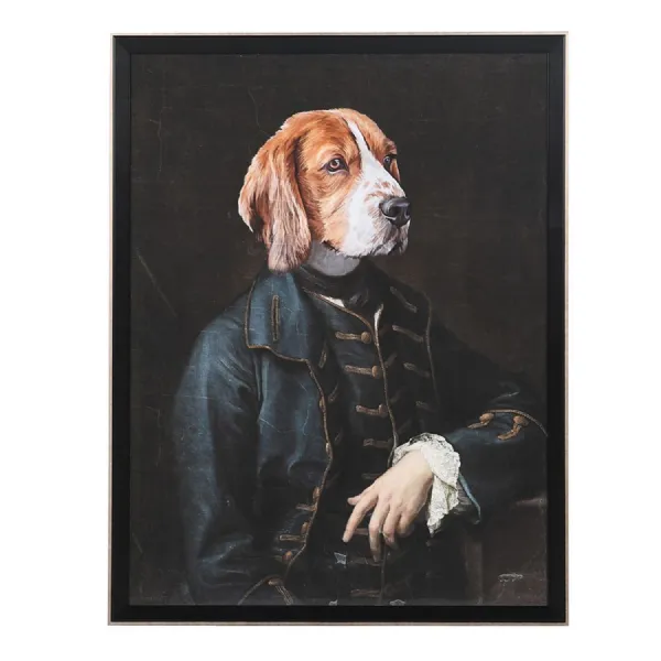Dog in Blue Jacket Print