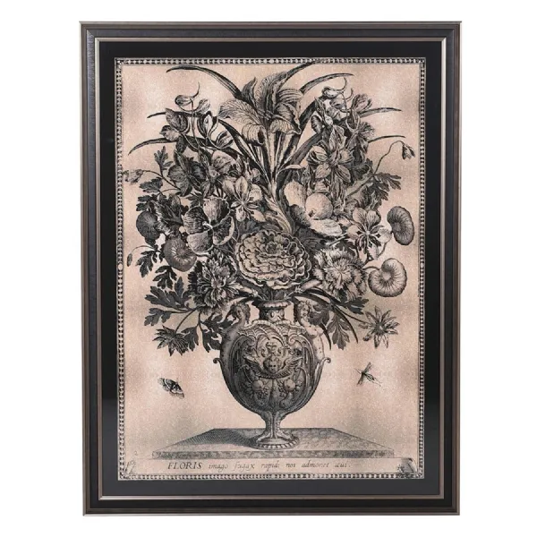 Framed Sepia Flower Vase Print