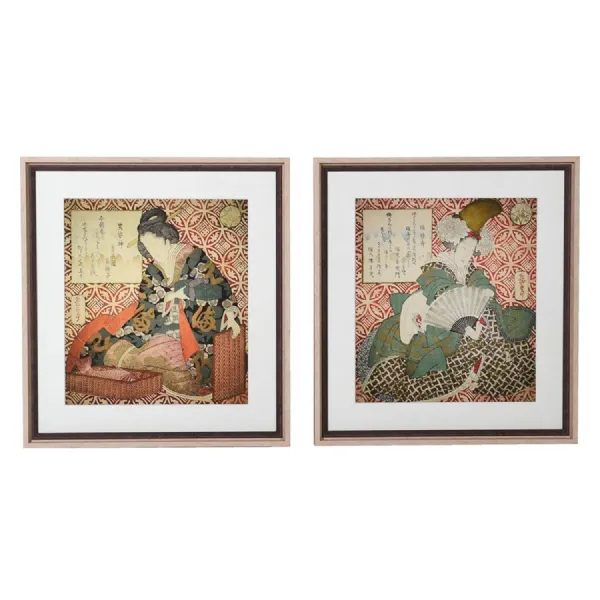 Set of 2 Oriental Figure Pictures
