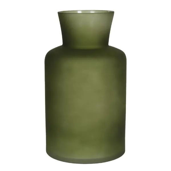 Smokey Green Glass Vase
