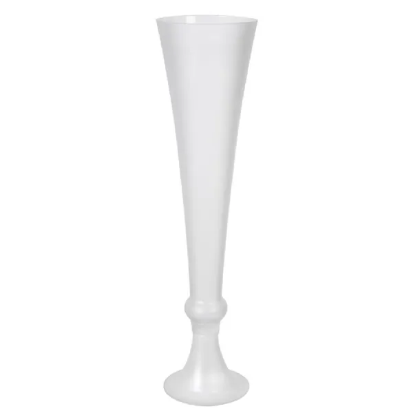 Frosted Glass Slim Fluted Vase