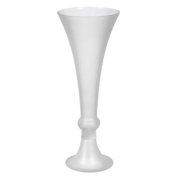 Frosted Glass Wide Fluted Vase