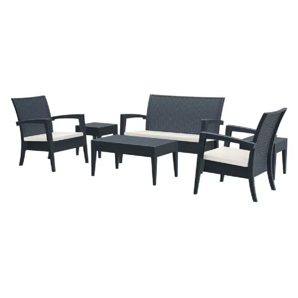 Outdoor Dark Grey 6 Piece Lounge Set
