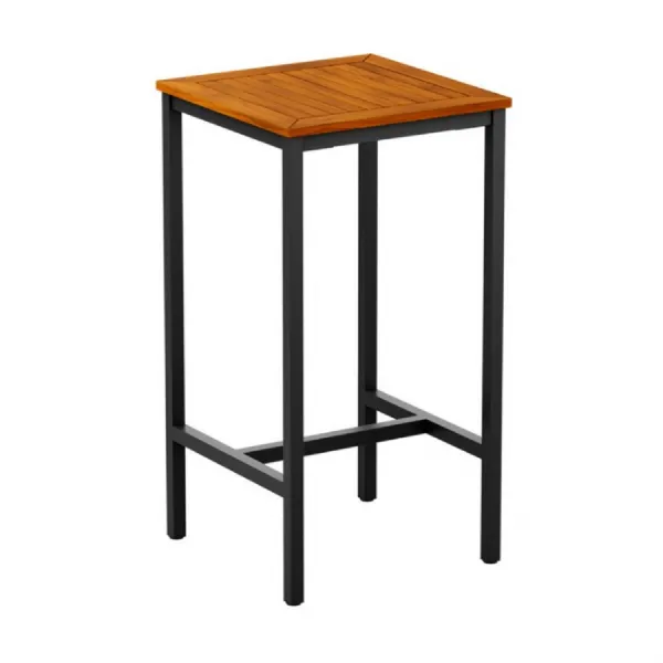 Outdoor Wood and Metal 4 Leg 60 x 60 Bar Table