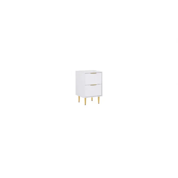 Zara 2 Drawer Fluted Bedside White