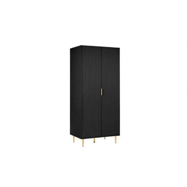 Zara 2 Door Fluted Wardrobe Black