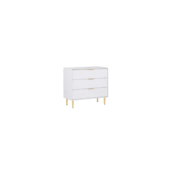 Zara 3 Drawer Fluted Chest White
