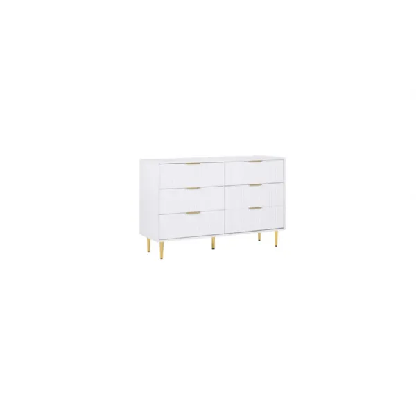 Zara 6 Drawer Fluted Chest White