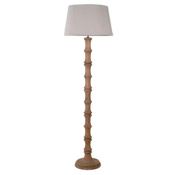 Bamboo Effect Floor Lamp with Shade