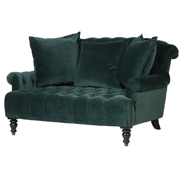 Deep Green 2 Seater Velvet Sofa