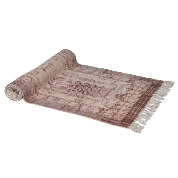 Fringed Aztec Chenille Cotton Rug
