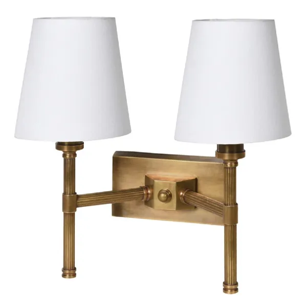 Hand Rubbed Brass Double Wall Light