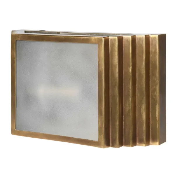 Frosted Brass Box Wall Light