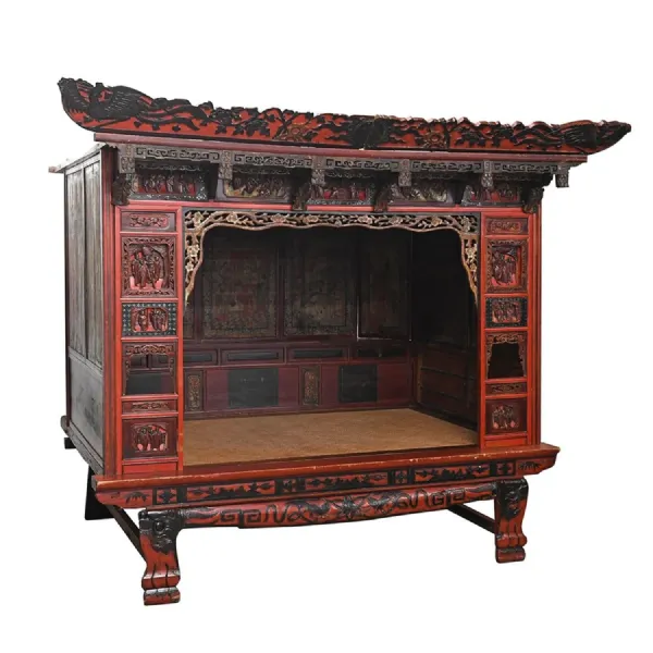 Chinese Red Opium Bed