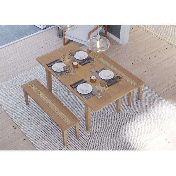 Traditional Natural Solid Oak Extending 4 to 6 Seater Dining Table
