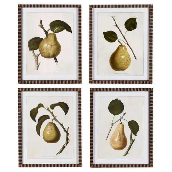 Set of 4 Pear Wall Art