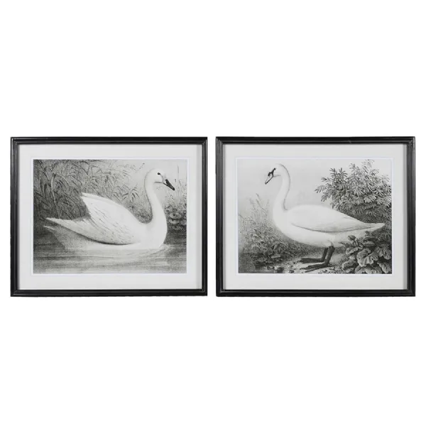 Set of 2 Swans Wall Art