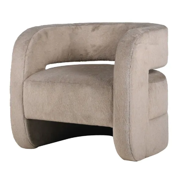 Leonard Taupe Faux Fur Chair