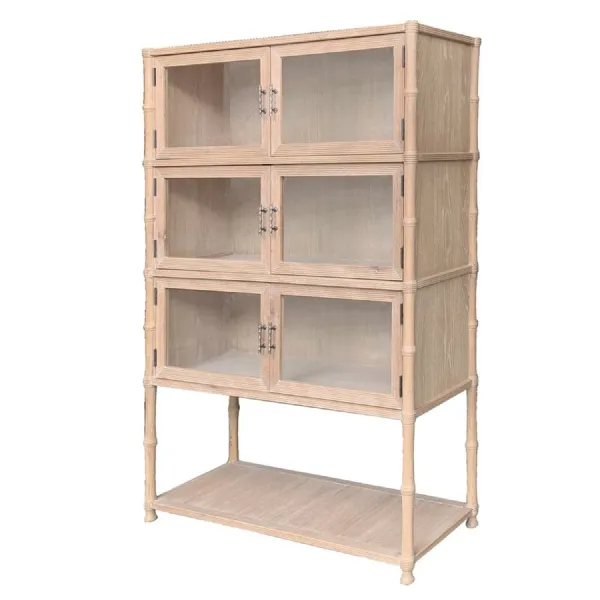 Beckley Oak 6 Door Display Cabinet