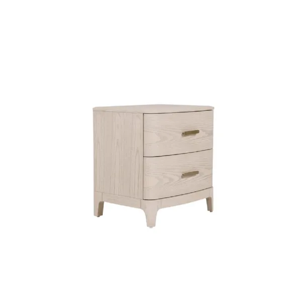 Cream Wooden 2 Drawer Bedside Table Cabinet Nightstand