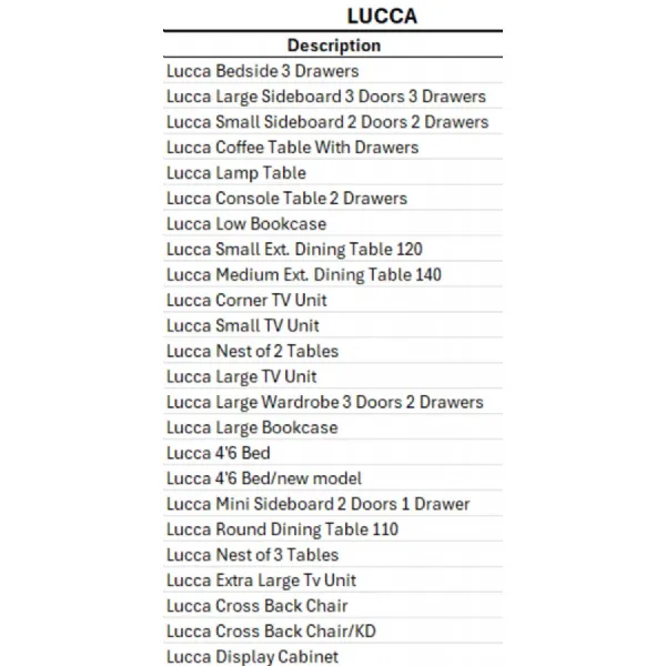Clearance Lucca