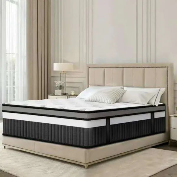 Luxury King Size 2000 Pocket Spring Mattress 28cm Deep with Built In Wheels and Tencel Cover