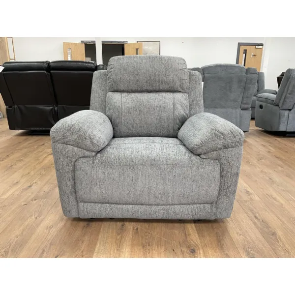 Grey Fabric Electric Recliner Armchair