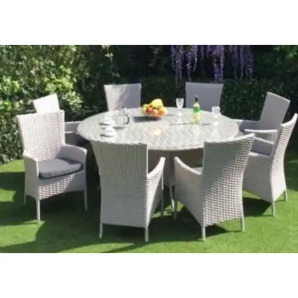 Victoria Luxury Rattan 8 Seat Round Dining Set