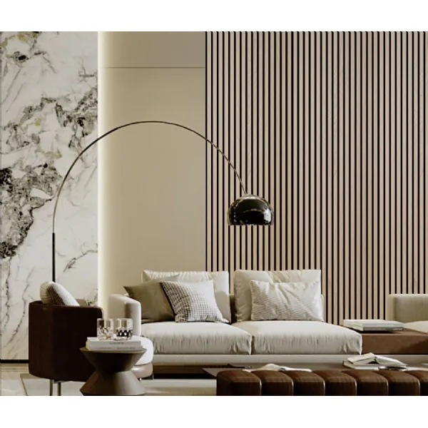 Set of 4 Modern Decorative Natural Oak Acoustic Wall Panels 240cm