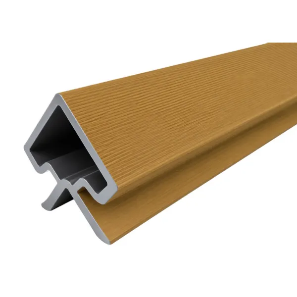 Set of 3 Modern Walnut Outdoor Composite Wall Panel Corner Trim 290cm