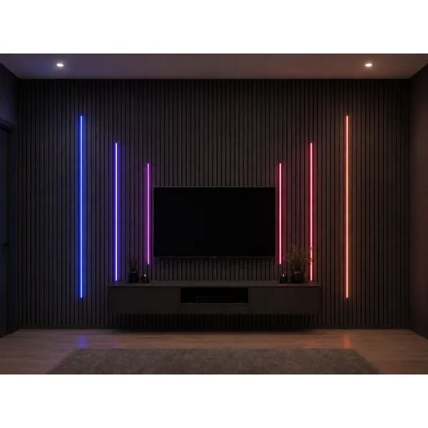 Set of 6 Modern Multi Colour LED Decorative Wall Panel Lighting