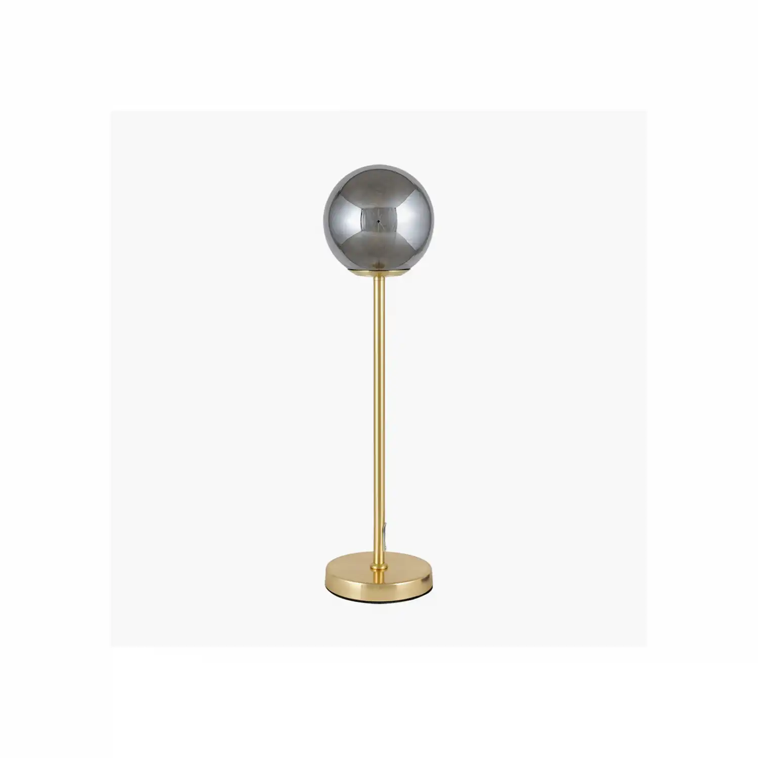 Smoked Glass Orb and Gold Metal Table Lamp Smoked Glass Orb and Gold Metal Table Lamp