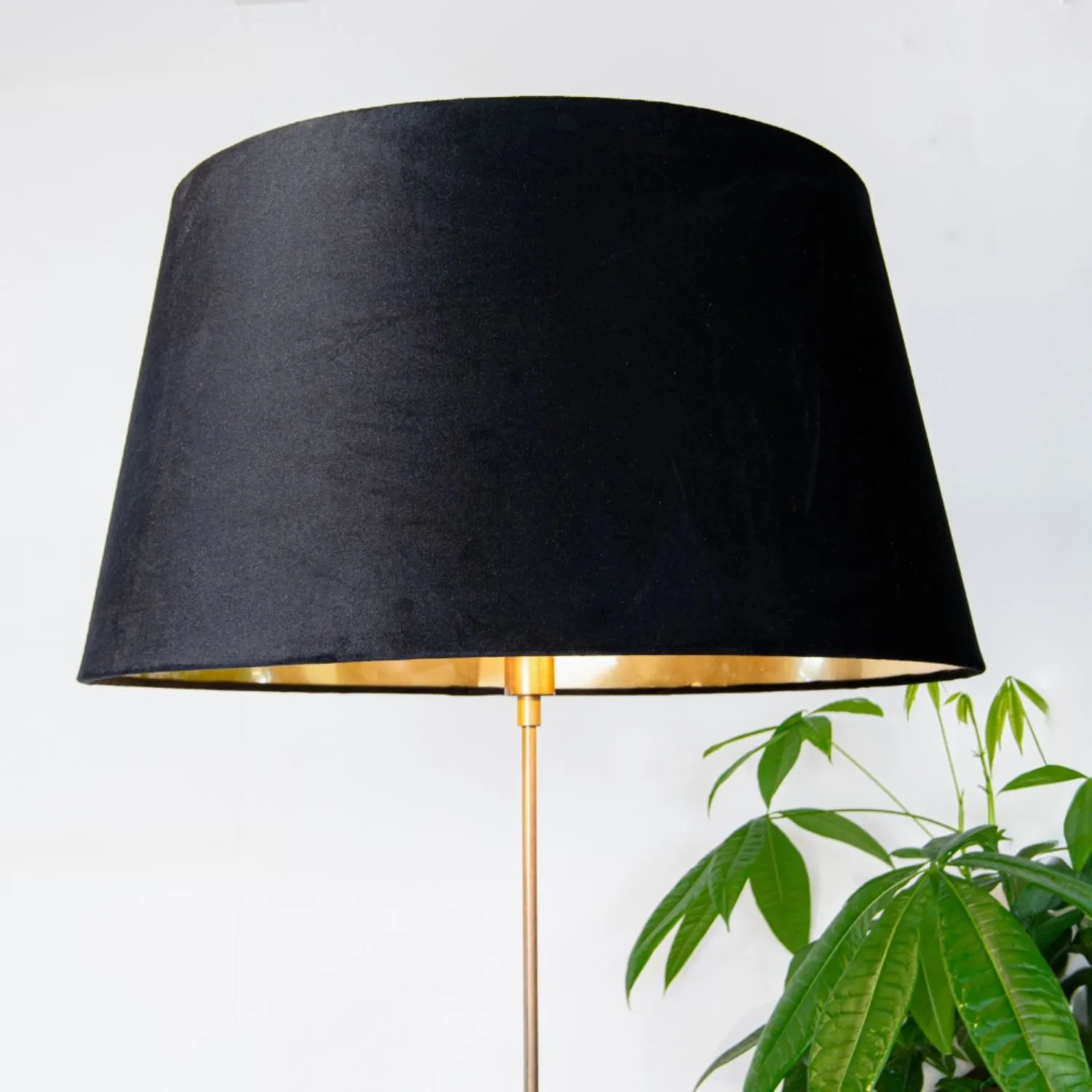 Black Velvet Shade With Gold Lining 56cm Black Velvet Shade With Gold Lining 56cm